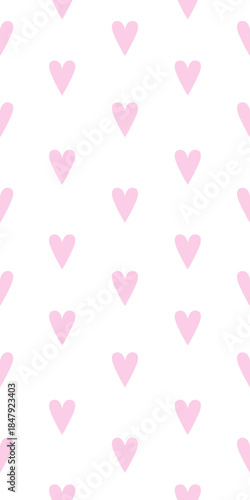 Seamless pattern pink hearts on white background