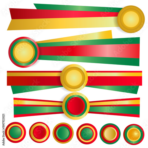 A collection of ribbons for Christmas and New Year