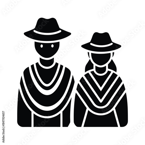 Peruvian Traditional Clothing People Icon