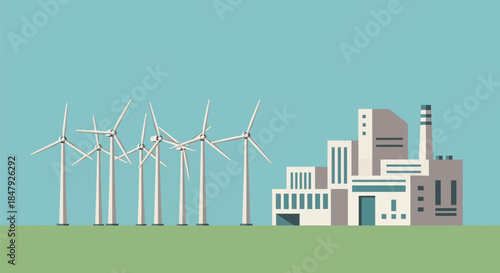 Renewable energy industrial landscape