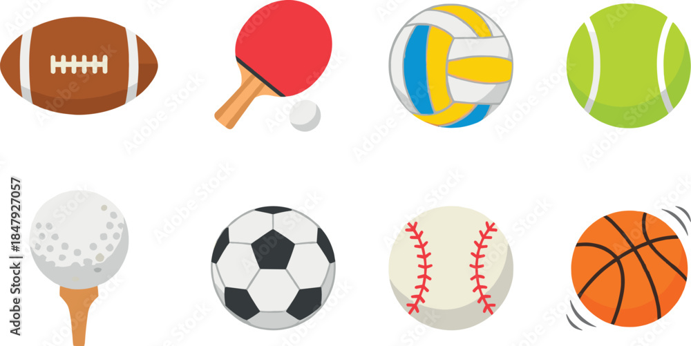 Fototapeta premium Sports equipment icons set
