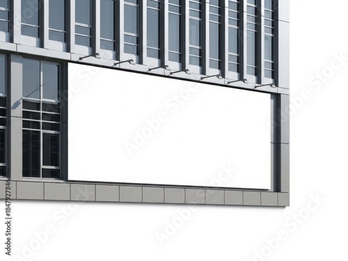 Modern building with large blank billboard