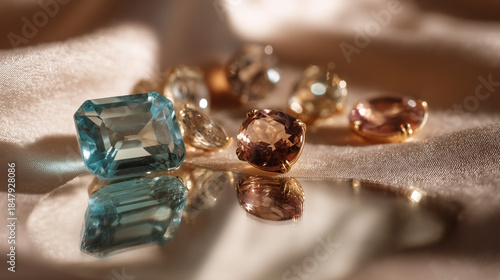 Wallpaper Mural A blue and pink gemstone is on a table Torontodigital.ca