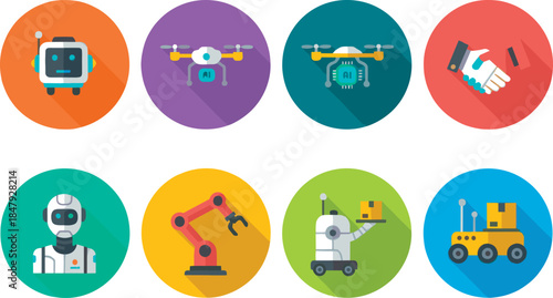 Robotics and Artificial Intelligence Icon Set