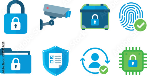 Security and Privacy Flat Icons Set