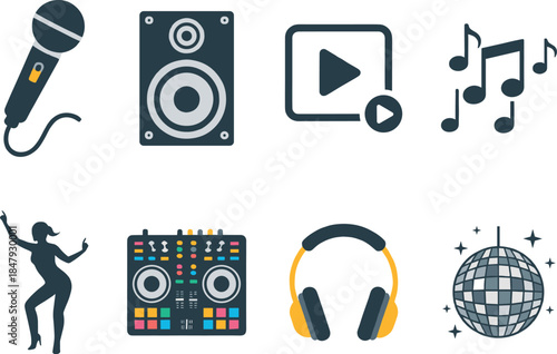 Music and Entertainment Icons Set