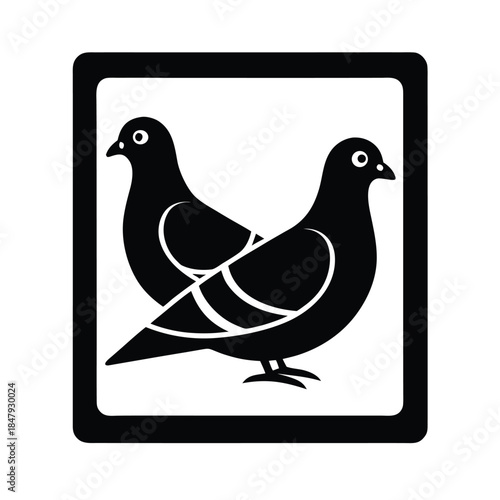 Pigeons In City Square Icon