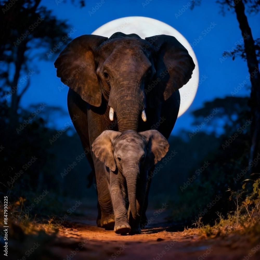 Obraz premium The Elephant and son