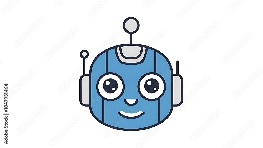 Fototapeta premium Cheerful robot face