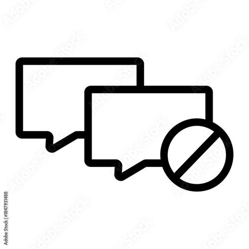blocked message Line Icon