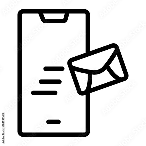 nessage received Line Icon