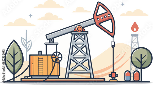 Minimalist Oil Pump Icon for Transformer Technology
