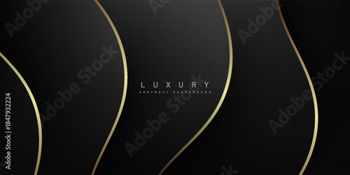 black and gold abstract background with overlapping lines texture
