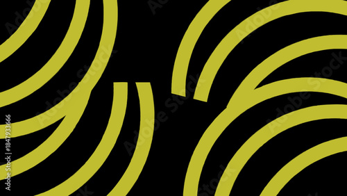 Vibrant yellow curved lines on black background for modern design