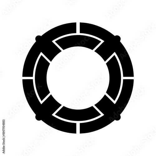 lifebuoy icon black silhouette vector illustration on transparent background
