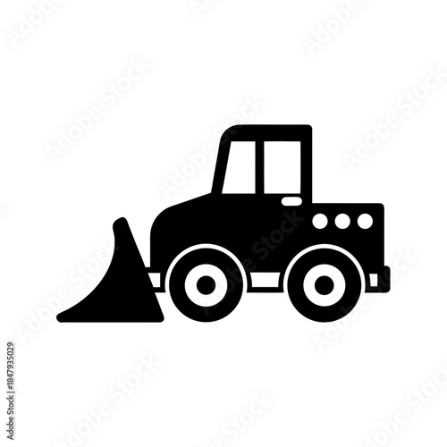 snowplow icon black silhouette vector illustration on transparent background