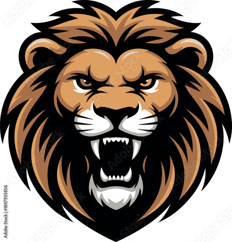 Fierce Lion Mascot Logo Vector in Bold Sports Emblem Style