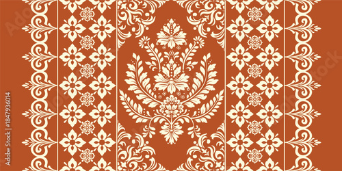 Ethnic Motifs Ikat floral paisley embroidery floral. ikat Saree Sarong oriental pattern traditional.Ikat embroidery style abstract embroidery design for texture,fabric,clothing,wrapping,decoration