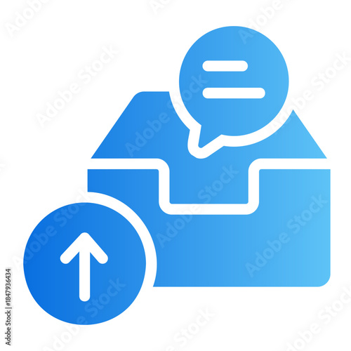 outbox tray Line Gradient Icon