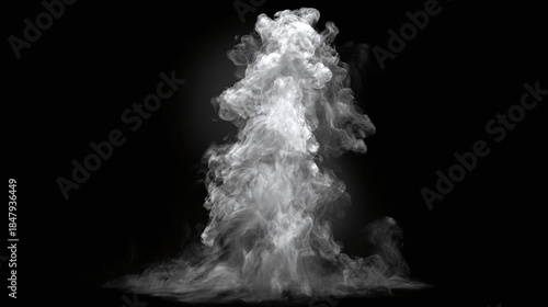 Mysterious smoke plume ascending against a dark backdrop. The wispy texture and ethereal form create a sense of intrigue.