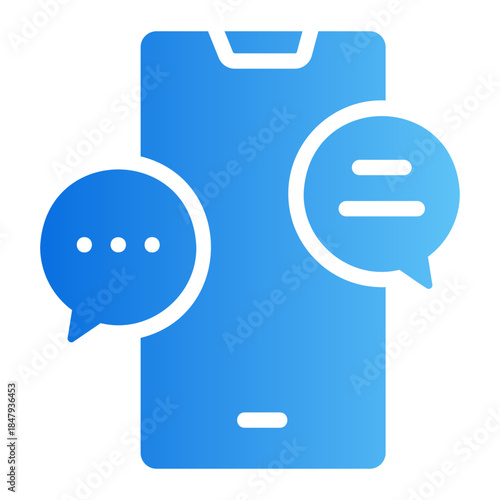 smartphone chat Line Gradient Icon
