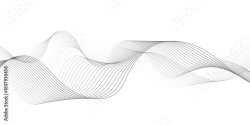 modern abstract background with flowing wave lines in varying shades of gray, smooth and elegant curves, minimalistic style, soft gradients, futuristic and clean design, high illustration.