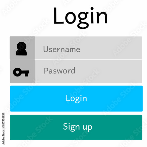 modern web login form template with username and password vector