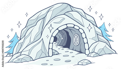 Magical ice cave entrance
