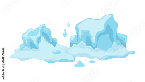Melting icebergs in ocean