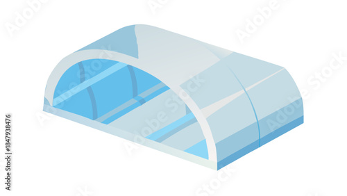 Modern blue glass canopy