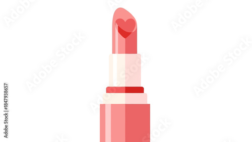 romantic lip balm tube with heart symbol representing love and affection in modern minimal style