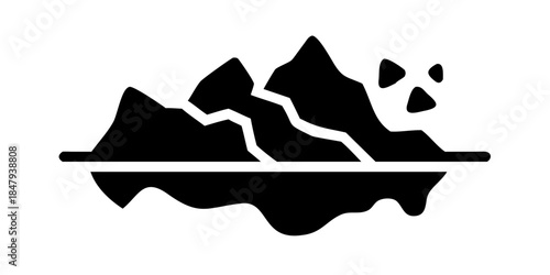 Mountains with river and sky