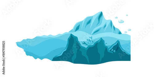 Floating iceberg in ocean