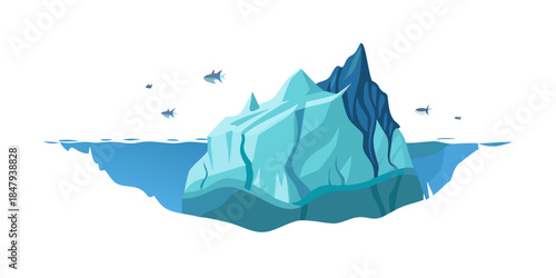 Iceberg floating in ocean