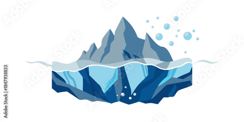 Melting iceberg in water