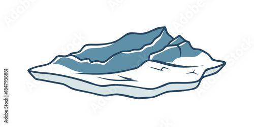 Illustrated mountain range