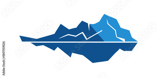 Mountain range with graph line