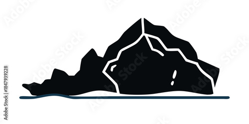 Mountain silhouette over water