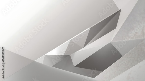 Modern Abstract Architectural Design with Geometric Shapes and Light.