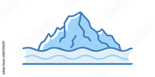 Mountain peak rising above waves