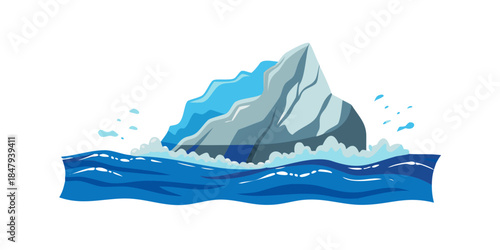 Iceberg floating in ocean