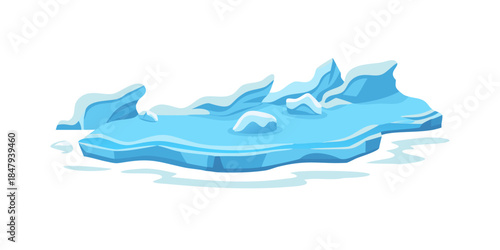 Illustration of melting iceberg