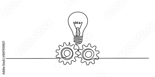 Symbolic representation of innovation and mechanical synergy Vector, illustration