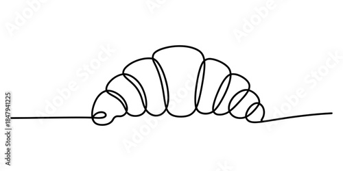 A minimalist croissant illustration created with a single continuous line Vector, illustration