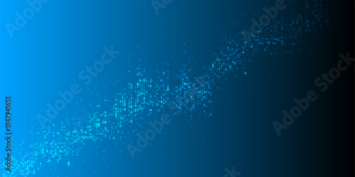Abstract blue growing financial graph chart sparkling background. Vector glowing tech design