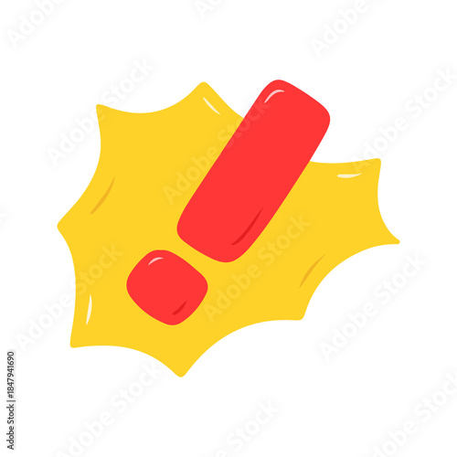 Yellow Comic Burst Shape With Red Exclamation Mark