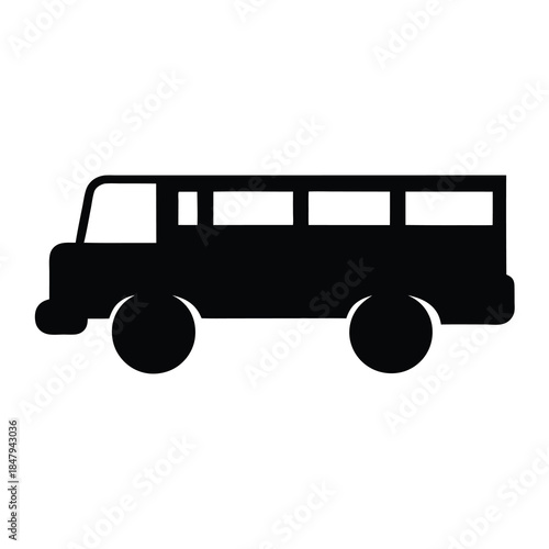 Silhouette illustration of a retro fire engine, a symbol of emergency services