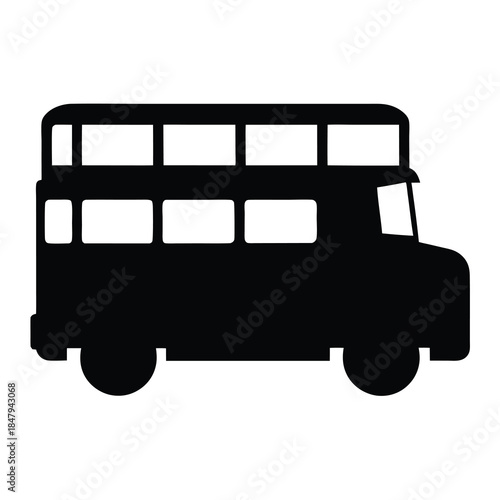 Silhouette of a classic red double decker bus from London England