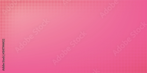 Pink orange polka dots gradient halftone background. Pop art cartoon dot texture with comic graphic design, Horizontal abstract pattern wall for cover digital technology.Print