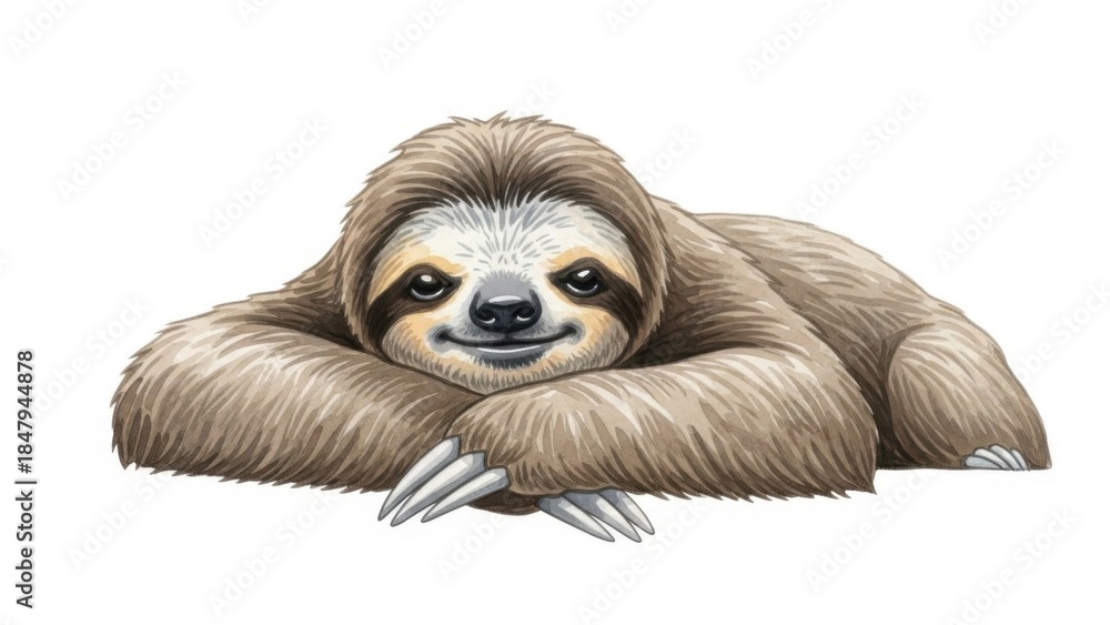 Obraz premium Cute Sloth Lying Down